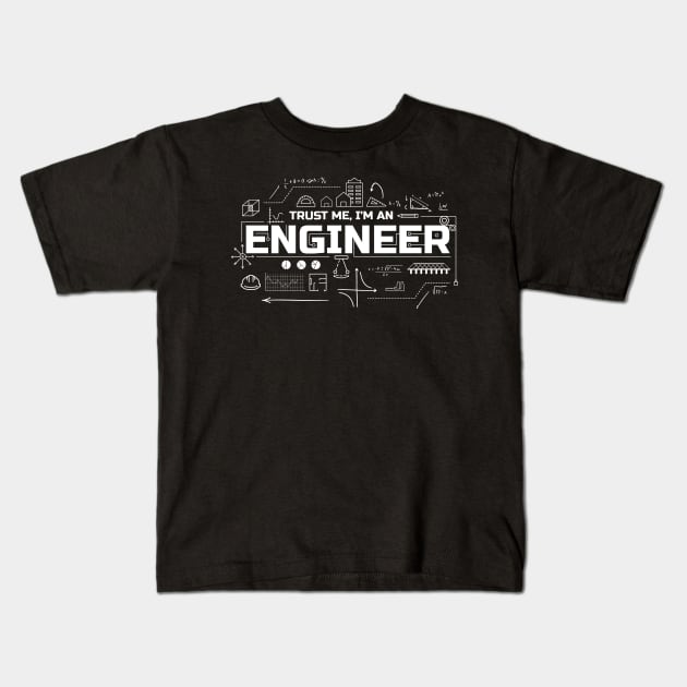 Engineering Genius At Work Kids T-Shirt by Life2LiveDesign